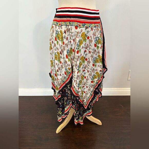 Alice + Olivia Maura Tiered Handkerchief Hem Midi Skirt size 8 - Picture 3 of 13